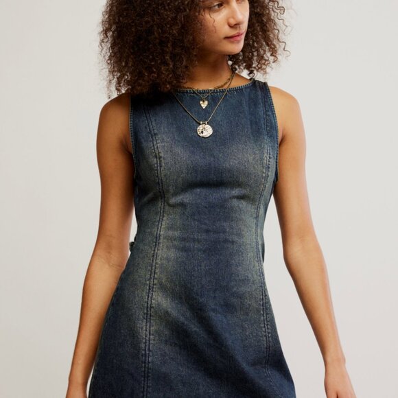 Free People Atlas Denim Mini Dress - Picture 5 of 10